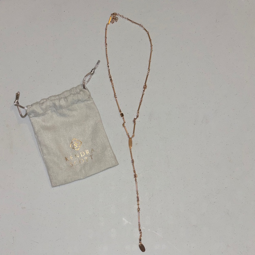 Kendra Scott Rose Gold Lariat Necklace